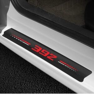 4PCS Carbon Fiber for Camaro Accessories Door Sill Protector RS Emblem Door